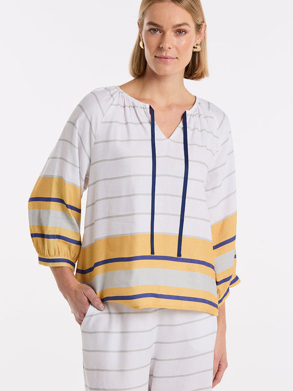 MARCO POLO GATHERED SLEEVE TOP