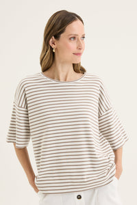 YARRA TRAIL BANDA TEE | ECRU /MOCHA