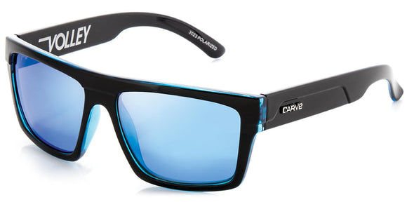 CARVE|Volley Polarized Iridium Gloss Black / Blue Frame Sunglasses