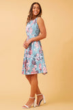 Floral Dress with Waist Tie | Sage