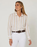 PILBARA WOMENS JACQUELIN CLASSIC COTTON SHIRT | STONE-WHITE