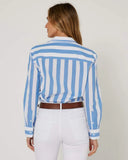 PILBARA | Womens Jacquelin Classic Cotton Shirt | BLUE/WHITE