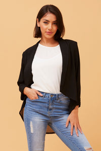 3/4 Sleeve Blazer Jacket | Black