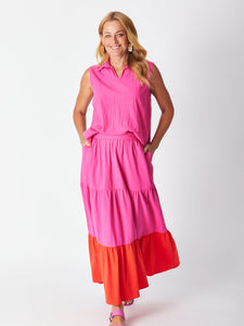 Prudence Upcycle Duo Skirt | Hot Pink