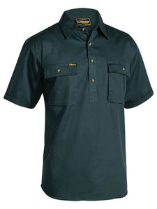 Original Closed Front Cotton Drill Shirt S/S | Bottle