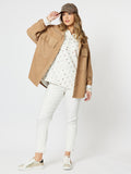 Zoe Cord Shacket | Natural