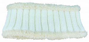 Acrylic Rib Knit Headband with Plush Linning | Winter White