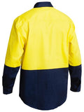 Open Front Hi Vis Drill Shirt L/S | Yellow/Navy