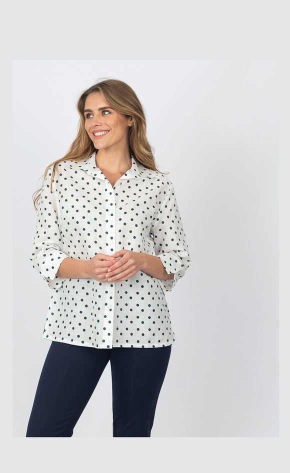 Callan Designs Paris Shirt Denim Spot | NAVY