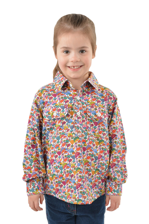 Kids Austin Half Placket L/S Shirt | Multi