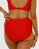 Hi Waist Control Bikini Bottom | Lava Red