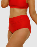 Hi Waist Control Bikini Bottom | Lava Red