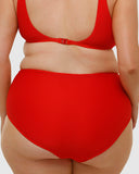 Hi Waist Control Bikini Bottom | Lava Red