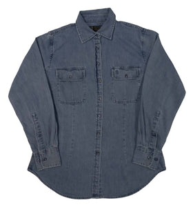 Pilbara Ladies Dual Pocket L/S Denim Shirt | Mid Indigo