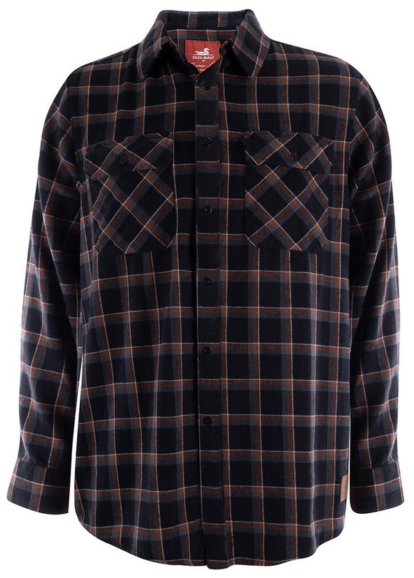 Mens Dobbs Thermal Check L/S Shirt | Black/Tan