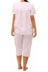 Schrank Stripe Cotton Jersey Capri Pyjama -Pink