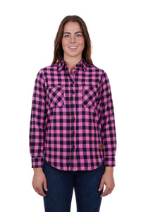 Kiera Thermal Check L/S Shirt | Pink