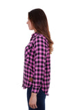 Kiera Thermal Check L/S Shirt | Pink