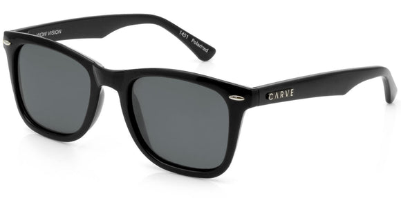 Carve Wow Vision Polarized Sunglasses | Gloss Black Frame with Black Lens