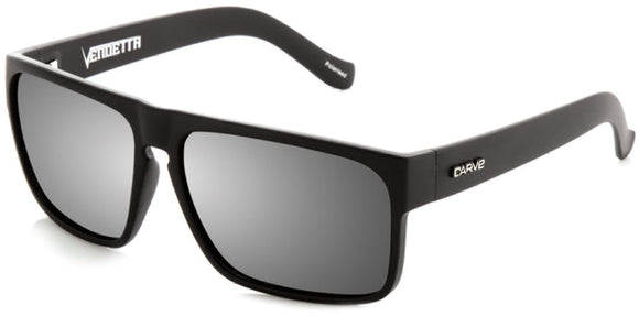 Carve Vendetta Polarized Sunglasses | Matt Black with Grey Lens and Silver Mirror Iridium Lens