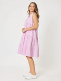 Cotton Stripe  Sleeveless Dress | Candy