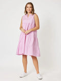 Cotton Stripe  Sleeveless Dress | Candy