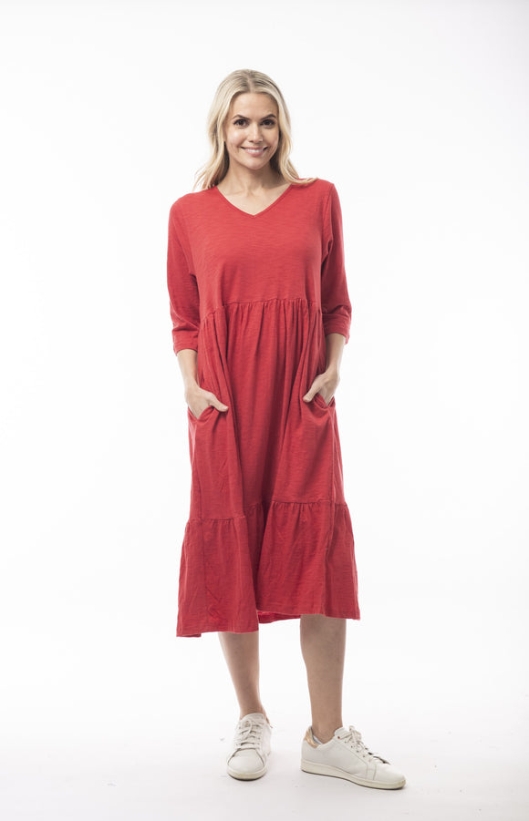 ESSENTIALS DRESS LAYERS LONG | Crimson