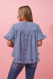 Gingham Smock Top | Indigo