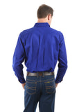 HARD SLOG Half Placket Light Cotton Shirt L/S | Royal Blue