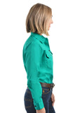 HARD SLOG Half Placket Light Cotton Shirt L/S | Turquoise