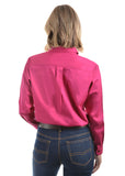 HARD SLOG Half Placket Light Cotton Shirt L/S | Bright Pink