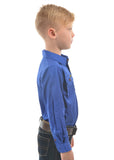 HARD SLOG Kids Half Placket Shirt L/S | Royal Blue