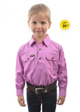 HARD SLOG Kids Half Placket Shirt L/S | Violet