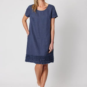 Linen Ruffel Hem | Marine