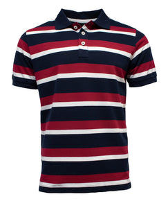 Pilbara Men's Polo | Bordeaux -French Navy-White