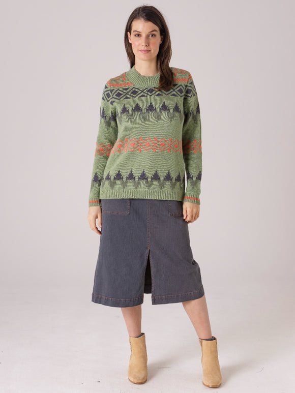 Fairisle Jumper | Foliage Green Mix