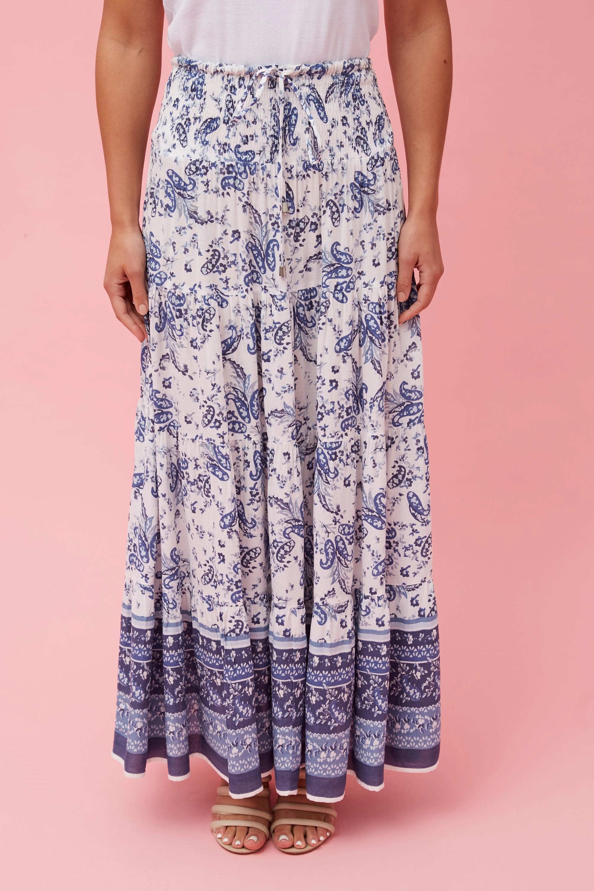 Zara Paisley Boho Bordered Print Maxi Skirt – Burton's Clothing